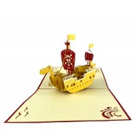Handmade 3d Pop Up Card One Piece Going Merry Boat Birthday Card Father's Day Wedding Anniversary Kids Child Birthday Party Invitation Gift